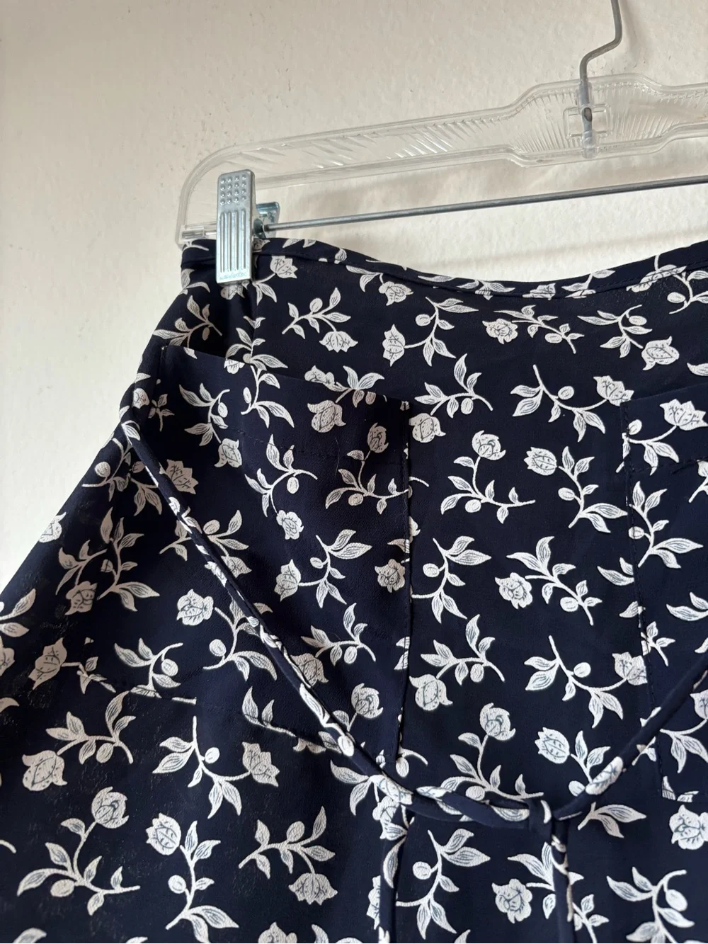 Vintage Summer Floral Blue Maxi Skirt
